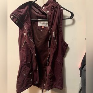 Hooded Burgundy Vest